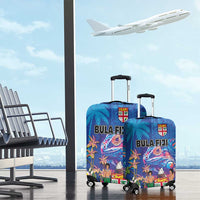 Fiji Bula Luggage Cover Tropical Plants with Palm Tree and Iguana Colorful LT03 - Polynesian Pride