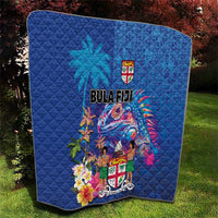 Fiji Bula Quilt Tropical Plants with Palm Tree and Iguana Colorful LT03 - Polynesian Pride