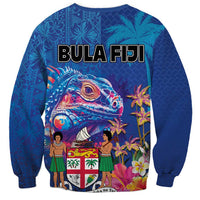 Fiji Bula Sweatshirt Tropical Plants with Palm Tree and Iguana Colorful LT03 - Polynesian Pride