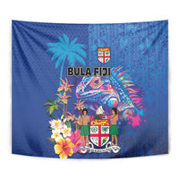 Fiji Bula Tapestry Tropical Plants with Palm Tree and Iguana Colorful LT03 - Polynesian Pride