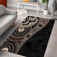 Fiji Traditional Masi Area Rug Tapa Art Palm Leaves Pattern LT03 - Polynesian Pride