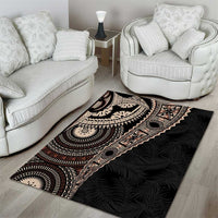 Fiji Traditional Masi Area Rug Tapa Art Palm Leaves Pattern LT03 - Polynesian Pride