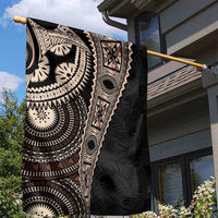 Fiji Traditional Masi Garden Flag Tapa Art Palm Leaves Pattern LT03 - Polynesian Pride