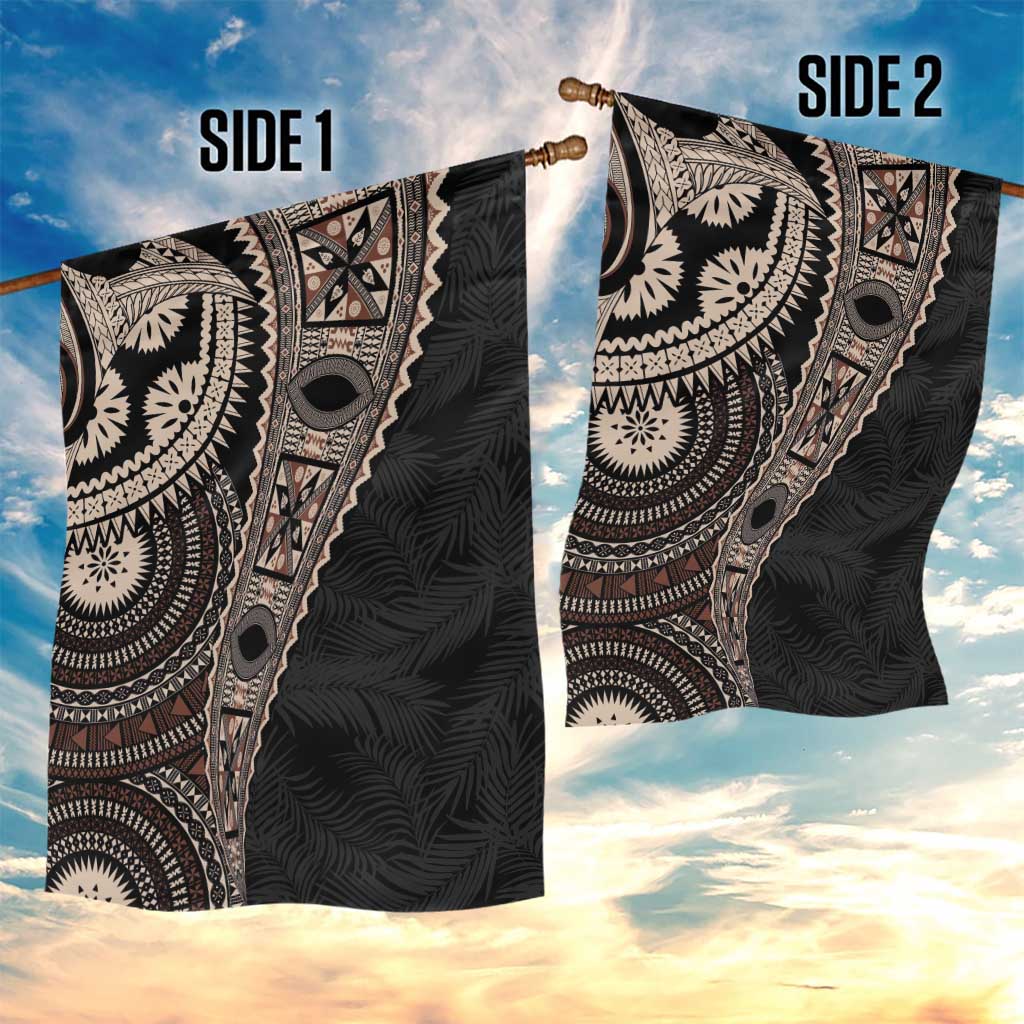 Fiji Traditional Masi Garden Flag Tapa Art Palm Leaves Pattern LT03 - Polynesian Pride
