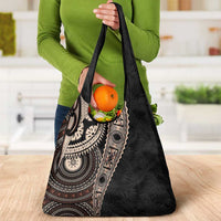 Fiji Traditional Masi Grocery Bag Tapa Art Palm Leaves Pattern LT03 - Polynesian Pride