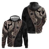 Fiji Traditional Masi Hoodie Tapa Art Palm Leaves Pattern LT03 - Polynesian Pride