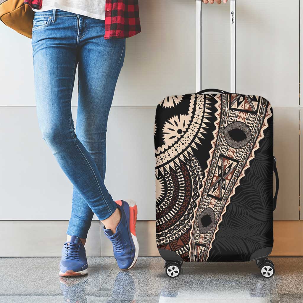 Fiji Traditional Masi Luggage Cover Tapa Art Palm Leaves Pattern LT03 - Polynesian Pride