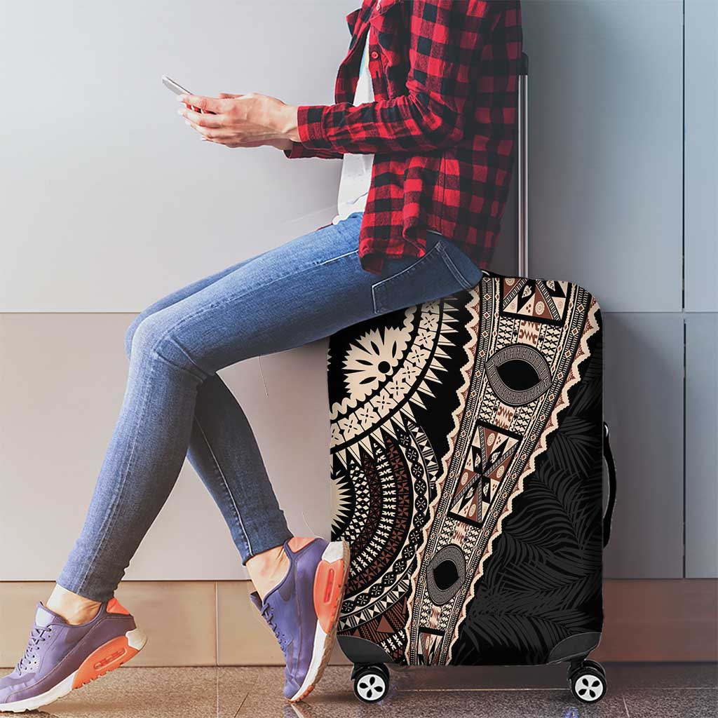 Fiji Traditional Masi Luggage Cover Tapa Art Palm Leaves Pattern LT03 - Polynesian Pride