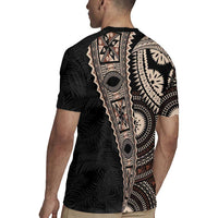 Fiji Traditional Masi Rugby Jersey Tapa Art Palm Leaves Pattern LT03 - Polynesian Pride