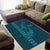 Aloha Hawaii Whale Kakau and Polynesian Tattoo Area Rug Turquoise Color