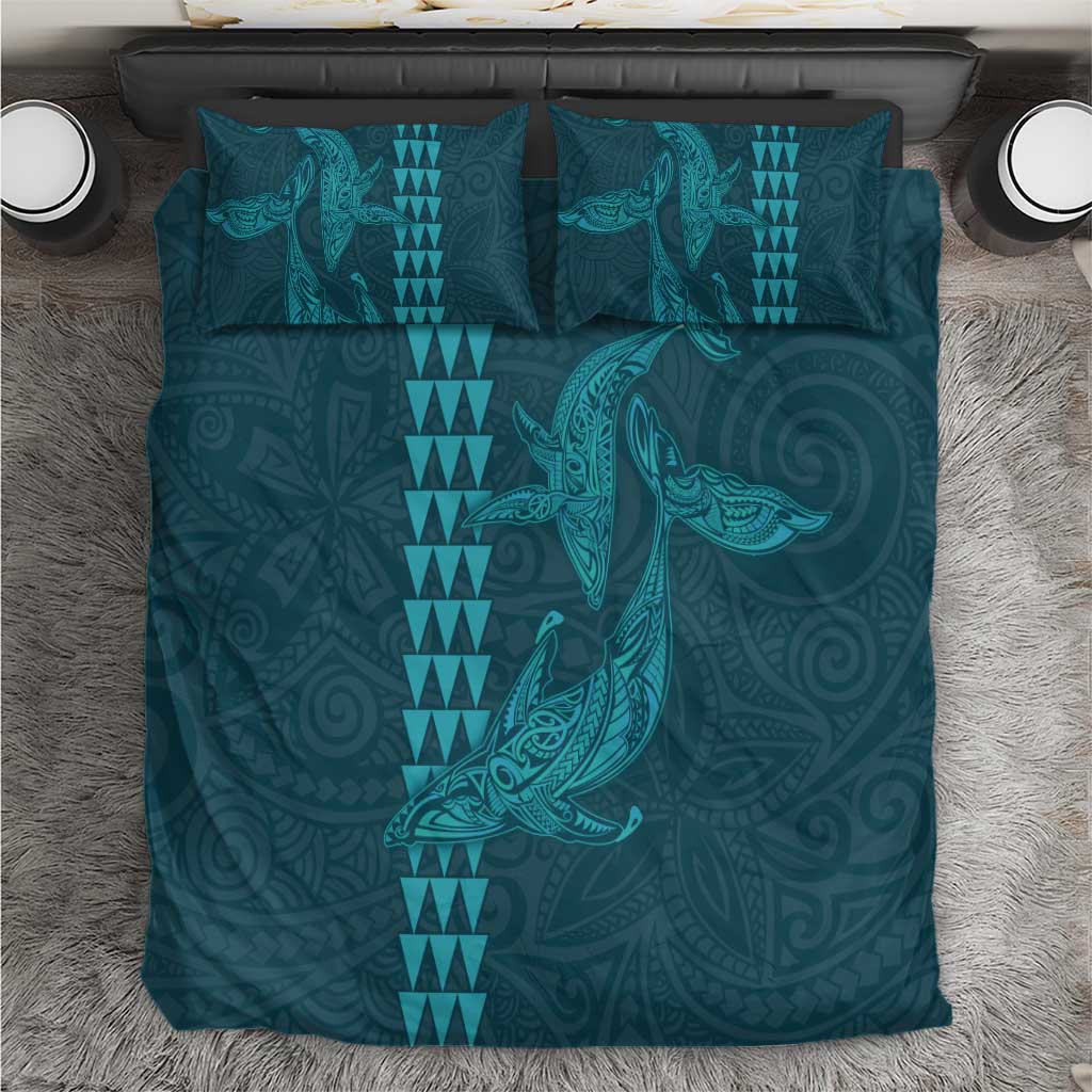Aloha Hawaii Whale Kakau and Polynesian Tattoo Bedding Set Turquoise Color LT03 Turquoise - Polynesian Pride