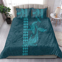 Aloha Hawaii Whale Kakau and Polynesian Tattoo Bedding Set Turquoise Color LT03 - Polynesian Pride