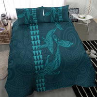 Aloha Hawaii Whale Kakau and Polynesian Tattoo Bedding Set Turquoise Color LT03 - Polynesian Pride