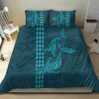 Aloha Hawaii Whale Kakau and Polynesian Tattoo Bedding Set Turquoise Color LT03 - Polynesian Pride