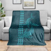 Aloha Hawaii Whale Kakau and Polynesian Tattoo Blanket Turquoise Color LT03 - Polynesian Pride