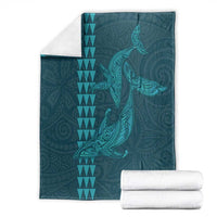 Aloha Hawaii Whale Kakau and Polynesian Tattoo Blanket Turquoise Color LT03 - Polynesian Pride