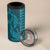 Aloha Hawaii Whale Kakau and Polynesian Tattoo 4 in 1 Can Cooler Tumbler Turquoise Color