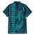 Aloha Hawaii Whale Kakau and Polynesian Tattoo Family Matching Long Sleeve Bodycon Dress and Hawaiian Shirt Turquoise Color