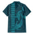 Aloha Hawaii Whale Kakau and Polynesian Tattoo Family Matching Short Sleeve Bodycon Dress and Hawaiian Shirt Turquoise Color