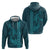 Aloha Hawaii Whale Kakau and Polynesian Tattoo Hoodie Turquoise Color