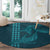 Aloha Hawaii Whale Kakau and Polynesian Tattoo Round Carpet Turquoise Color