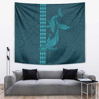 Aloha Hawaii Whale Kakau and Polynesian Tattoo Tapestry Turquoise Color LT03 Turquoise - Polynesian Pride