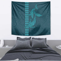 Aloha Hawaii Whale Kakau and Polynesian Tattoo Tapestry Turquoise Color LT03 - Polynesian Pride