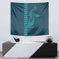 Aloha Hawaii Whale Kakau and Polynesian Tattoo Tapestry Turquoise Color LT03 - Polynesian Pride