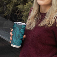 Aloha Hawaii Whale Kakau and Polynesian Tattoo Tumbler Cup Turquoise Color LT03 - Polynesian Pride