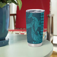 Aloha Hawaii Whale Kakau and Polynesian Tattoo Tumbler Cup Turquoise Color LT03 - Polynesian Pride