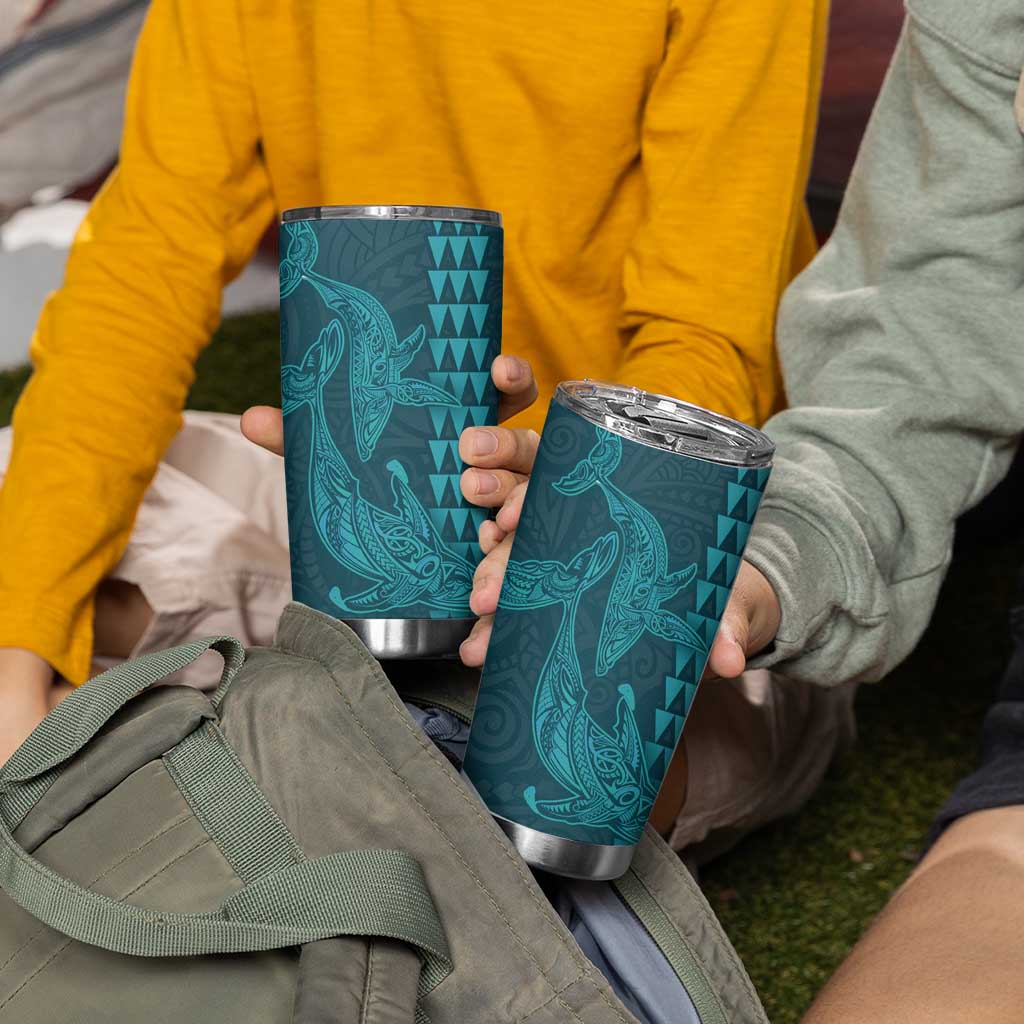 Aloha Hawaii Whale Kakau and Polynesian Tattoo Tumbler Cup Turquoise Color LT03 - Polynesian Pride