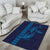 Aloha Hawaii Whale Kakau and Polynesian Tattoo Area Rug Dark Navy Color