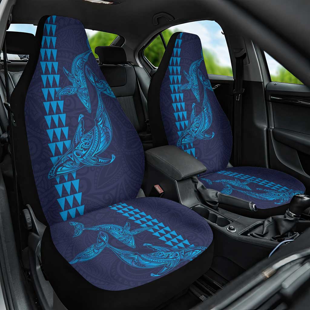 Aloha Hawaii Whale Kakau and Polynesian Tattoo Car Seat Cover Dark Navy Color LT03 One Size Dark Navy - Polynesian Pride
