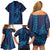 Aloha Hawaii Whale Kakau and Polynesian Tattoo Family Matching Off Shoulder Short Dress and Hawaiian Shirt Dark Navy Color