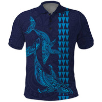 Aloha Hawaii Whale Kakau and Polynesian Tattoo Polo Shirt Dark Navy Color LT03 Dark Navy - Polynesian Pride