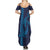 Aloha Hawaii Whale Kakau and Polynesian Tattoo Summer Maxi Dress Dark Navy Color