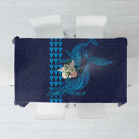 Aloha Hawaii Whale Kakau and Polynesian Tattoo Tablecloth Dark Navy Color LT03 Dark Navy - Polynesian Pride