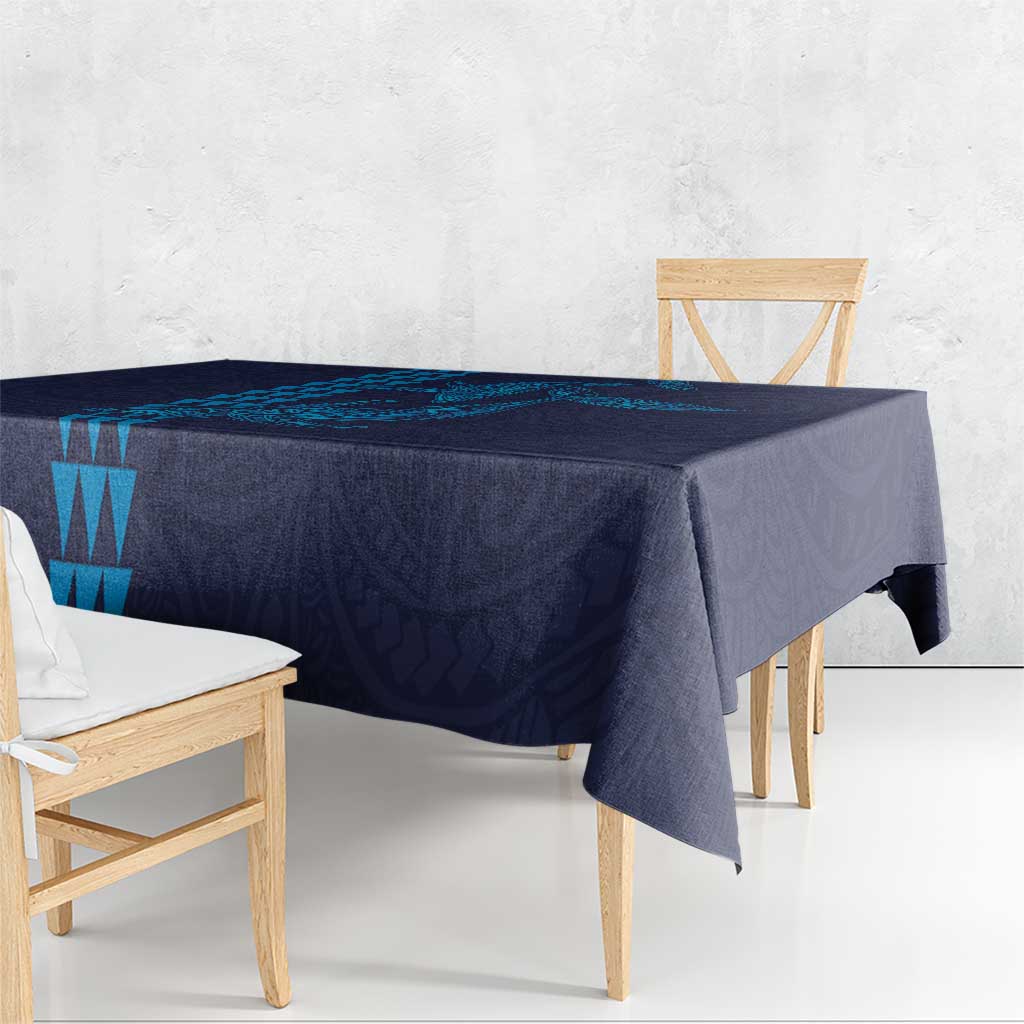 Aloha Hawaii Whale Kakau and Polynesian Tattoo Tablecloth Dark Navy Color LT03 - Polynesian Pride