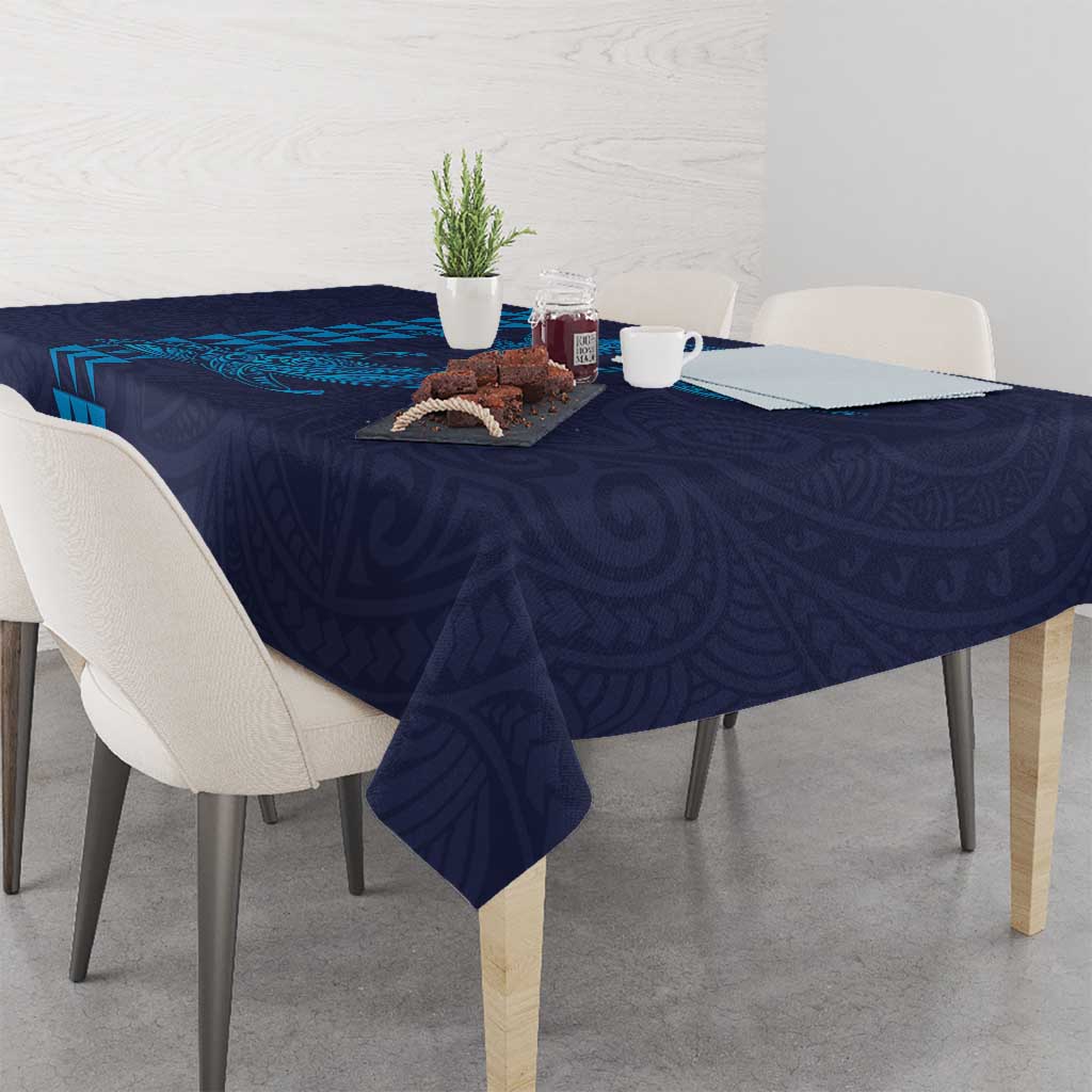 Aloha Hawaii Whale Kakau and Polynesian Tattoo Tablecloth Dark Navy Color LT03 - Polynesian Pride
