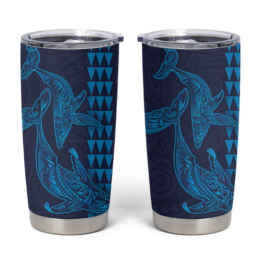 Aloha Hawaii Whale Kakau and Polynesian Tattoo Tumbler Cup Dark Navy Color LT03 Dark Navy - Polynesian Pride