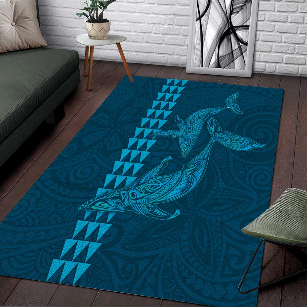 Aloha Hawaii Whale Kakau and Polynesian Tattoo Area Rug Light Blue Color LT03 Light Blue - Polynesian Pride