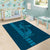 Aloha Hawaii Whale Kakau and Polynesian Tattoo Area Rug Light Blue Color