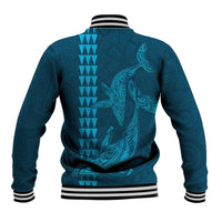 Aloha Hawaii Whale Kakau and Polynesian Tattoo Baseball Jacket Light Blue Color LT03 - Polynesian Pride