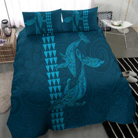 Aloha Hawaii Whale Kakau and Polynesian Tattoo Bedding Set Light Blue Color LT03 - Polynesian Pride