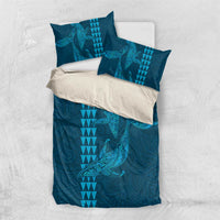 Aloha Hawaii Whale Kakau and Polynesian Tattoo Bedding Set Light Blue Color LT03 US Twin 172cm x 218cm Light Blue - Polynesian Pride