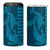 Aloha Hawaii Whale Kakau and Polynesian Tattoo 4 in 1 Can Cooler Tumbler Light Blue Color