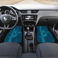 Aloha Hawaii Whale Kakau and Polynesian Tattoo Car Mats Light Blue Color LT03 Set 2pcs - Front Light Blue - Polynesian Pride