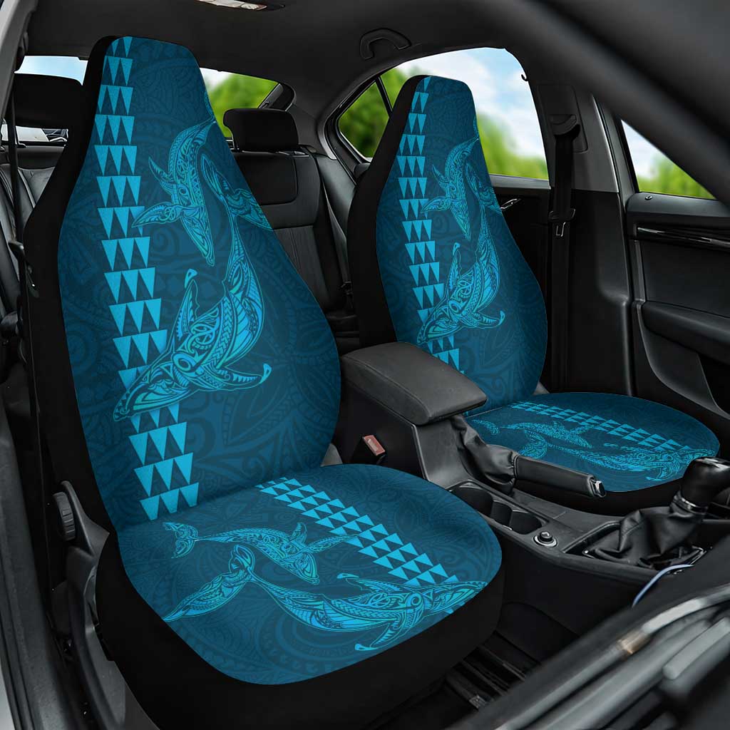 Aloha Hawaii Whale Kakau and Polynesian Tattoo Car Seat Cover Light Blue Color LT03 One Size Light Blue - Polynesian Pride