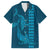 Aloha Hawaii Whale Kakau and Polynesian Tattoo Family Matching Off The Shoulder Long Sleeve Dress and Hawaiian Shirt Light Blue Color