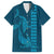 Aloha Hawaii Whale Kakau and Polynesian Tattoo Family Matching Off Shoulder Maxi Dress and Hawaiian Shirt Light Blue Color